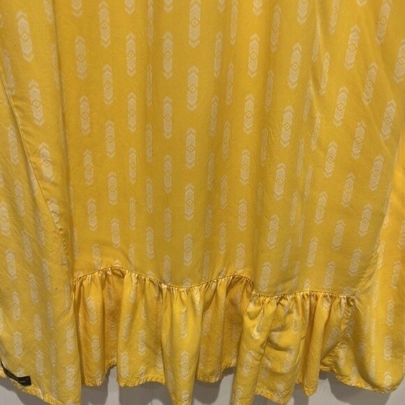 Matilda Jane yellow button down short sleeve tunic top size Large - Picture 5 of 11